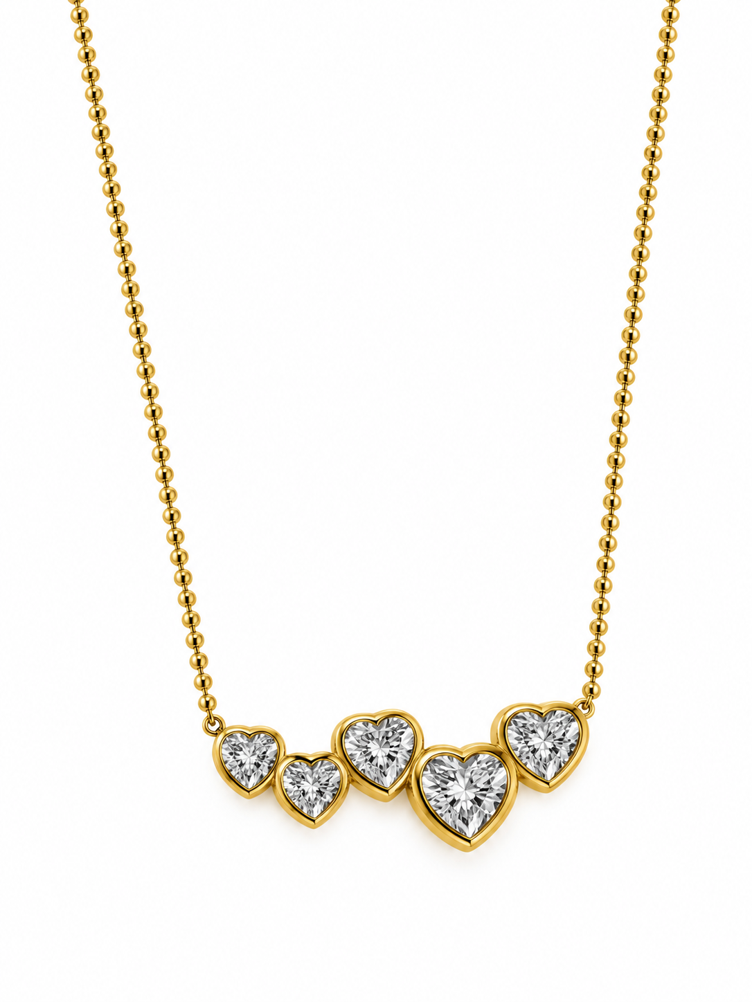 GOLDEN DIAMOND HEART RAINA NECKLACE