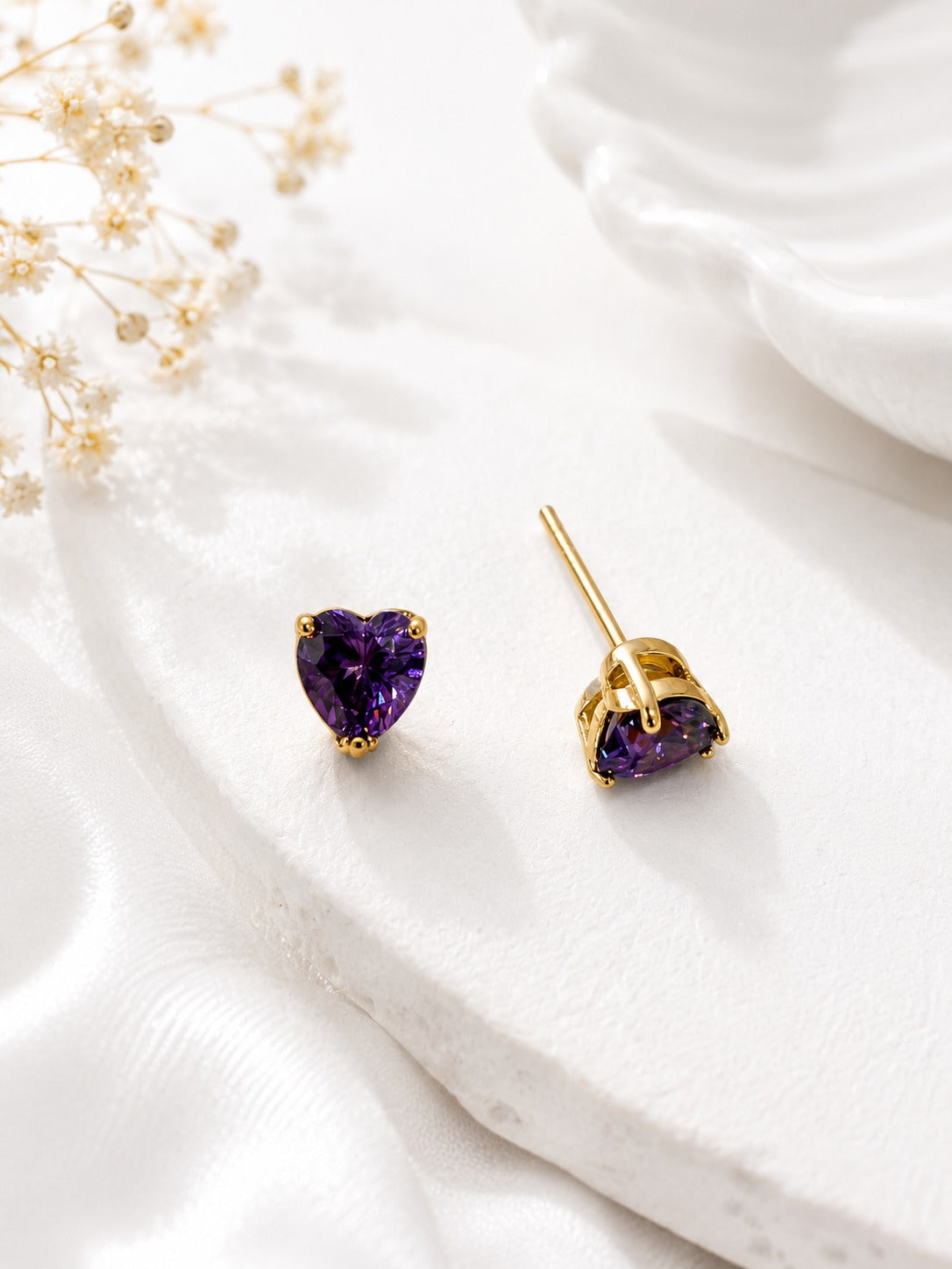 PURPLE HEART ALBIE EARRINGS