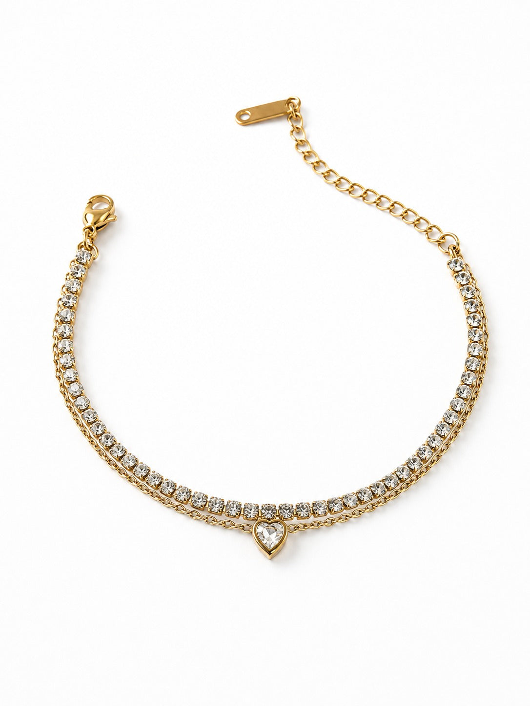 GOLDEN LAYERED DIAMOND CHAIN BARTEK BRACELET