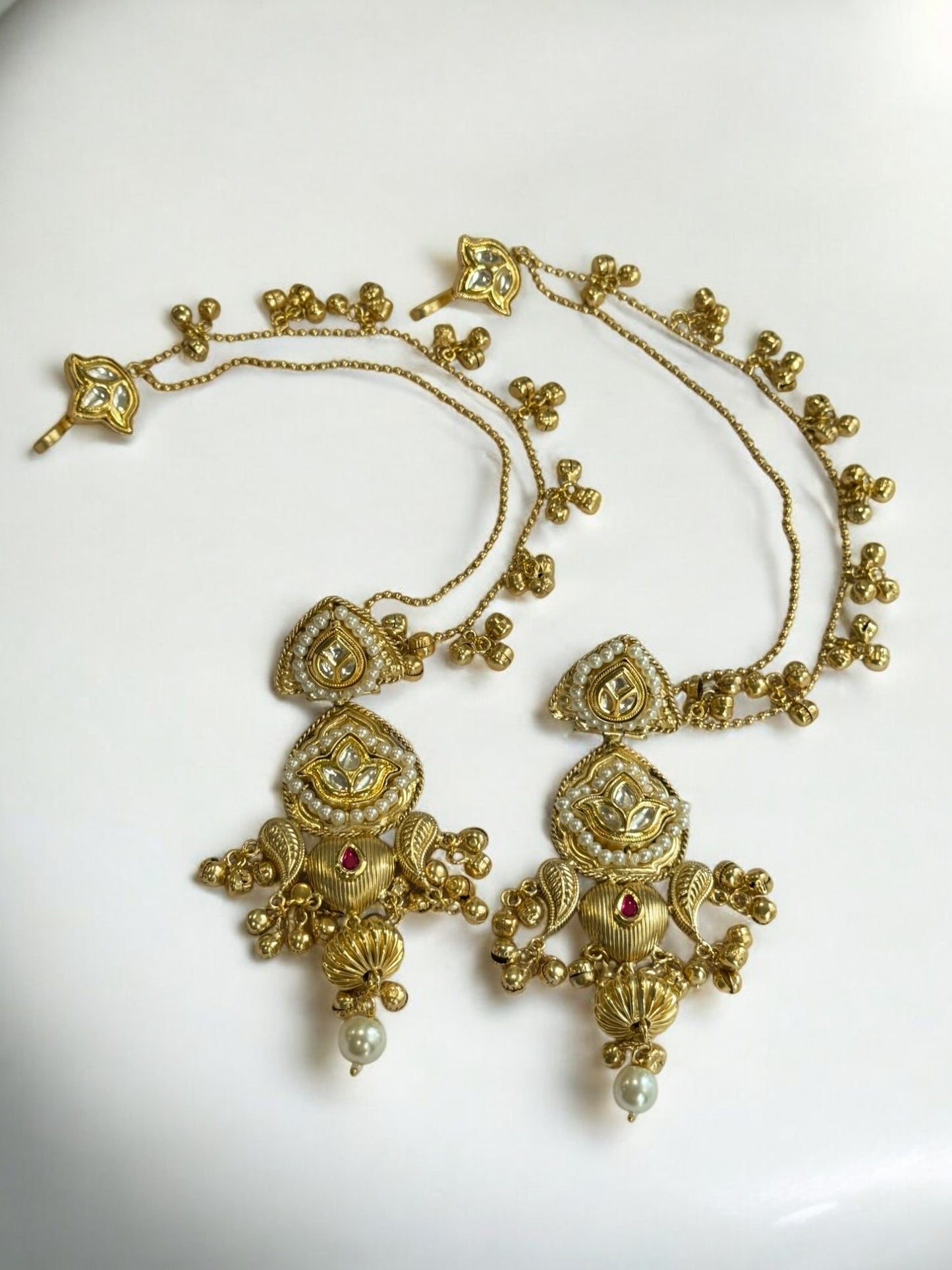 WHITE HEMA GERMAN SILVER EARRINGS