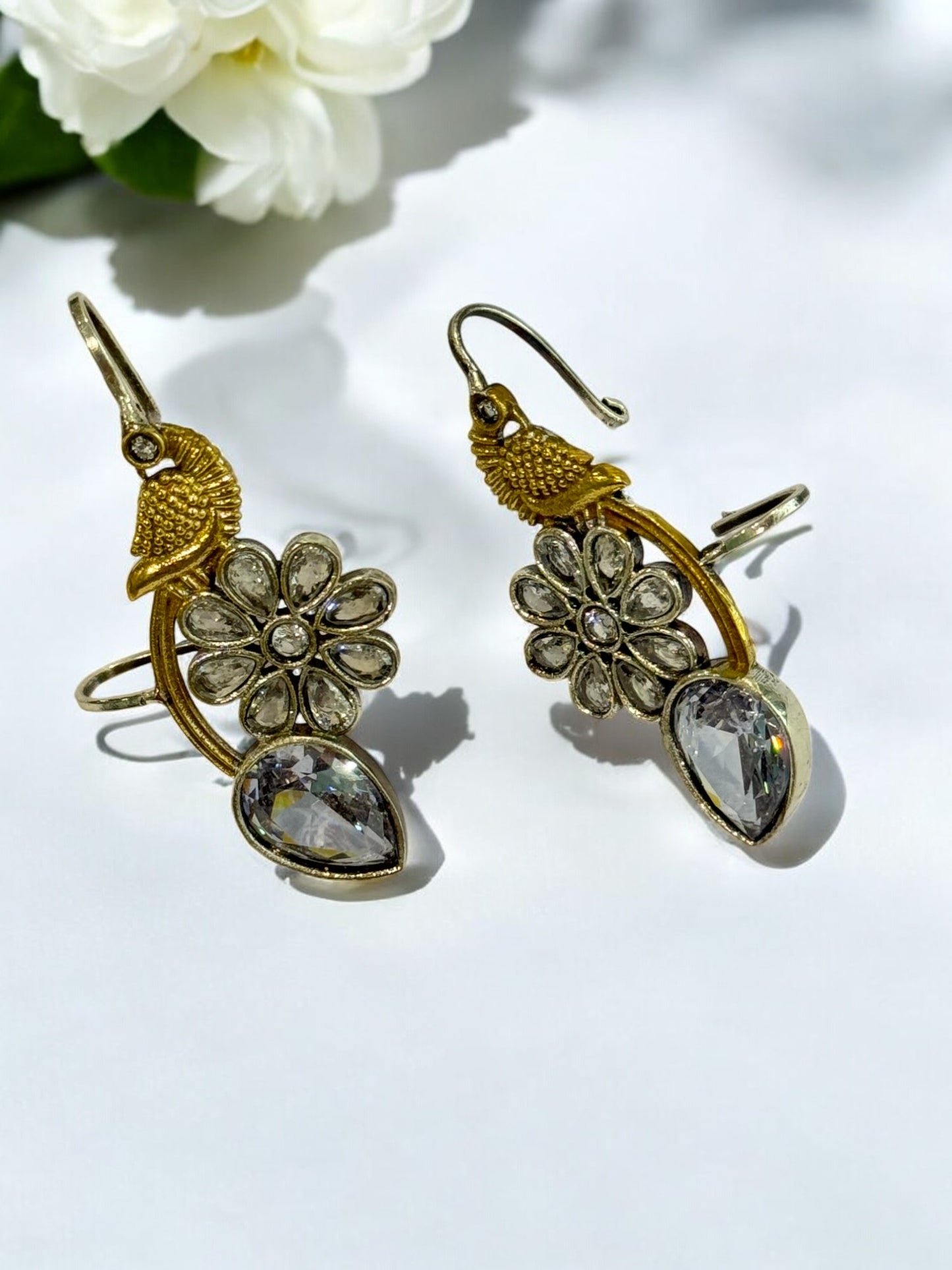 WHITE JIYANSHA GERMAN SILVER EAR CUFF