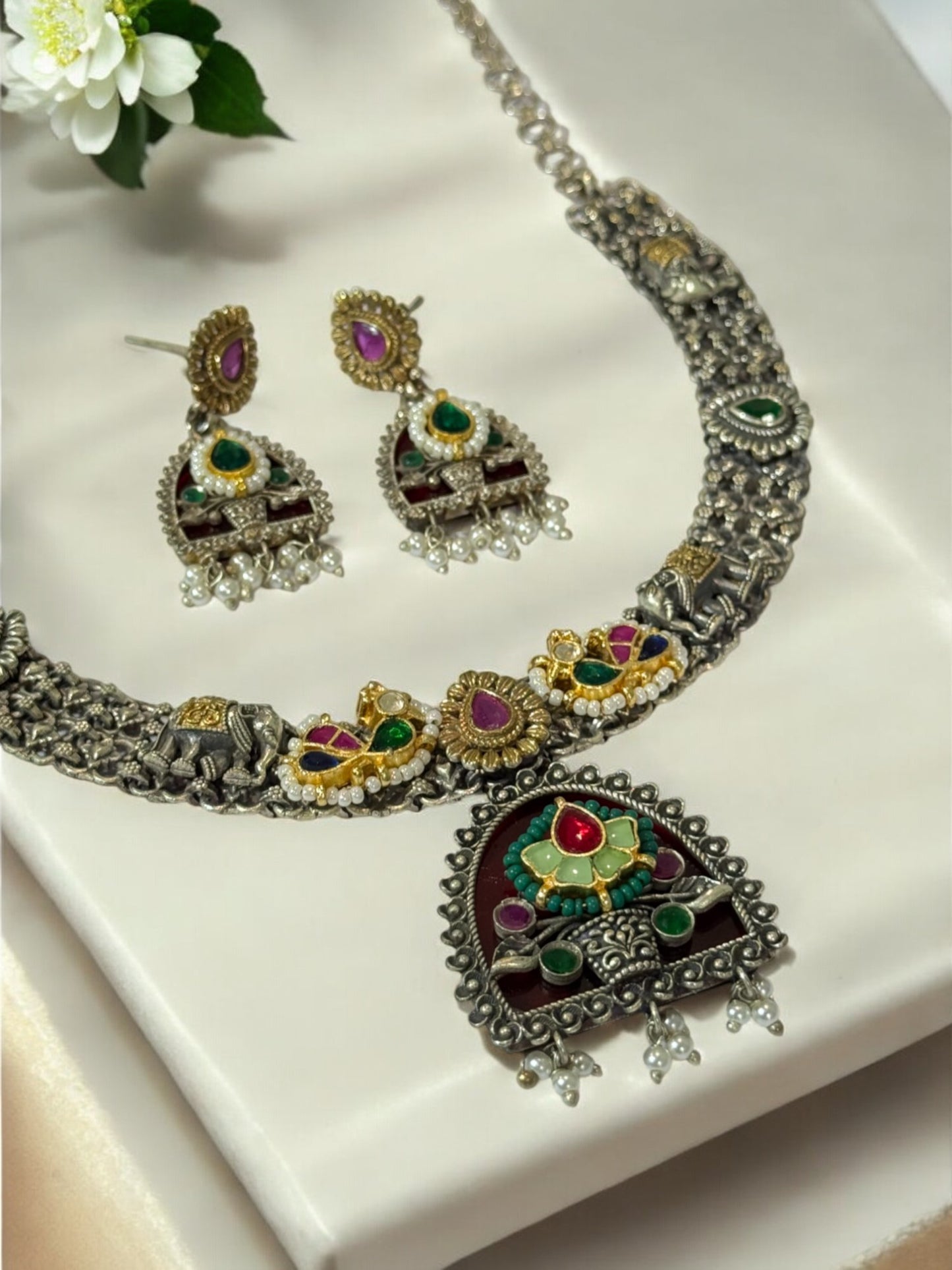 WINE ALKA GERMAN SILVER JEWELLERY SET