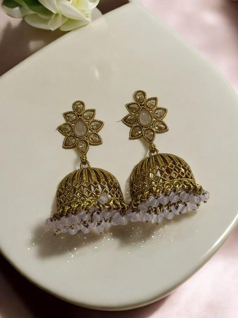 WHITE HEMRAKSHI KUNDAN EARRINGS