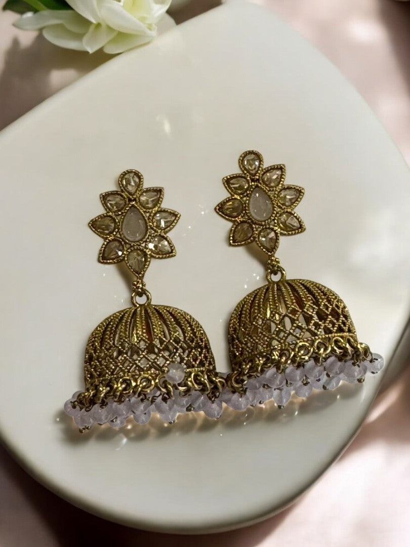 WHITE HEMRAKSHI KUNDAN EARRINGS