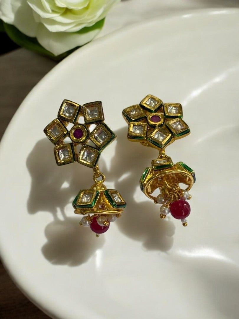 RUBY VEKSHA KUNDAN EARRINGS