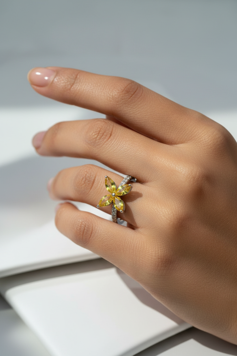 YELLOW FLOWER ARCHIE RING
