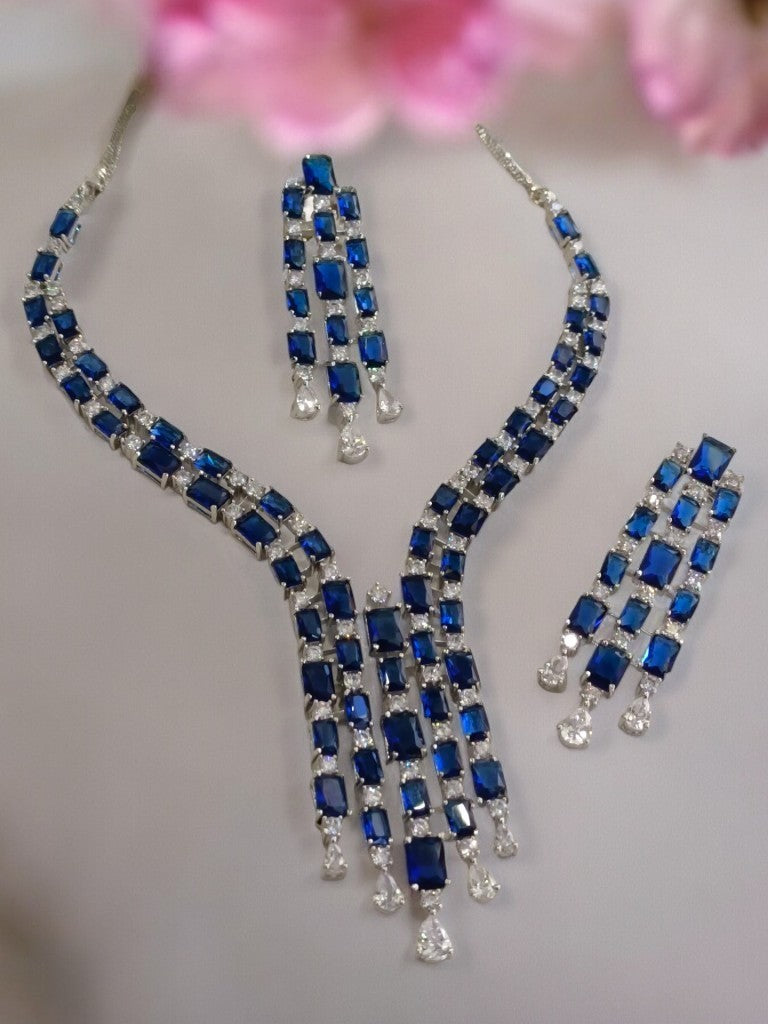 BLUE ALBINA ZIRCONIA JEWELLERY SET
