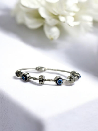 SILVER EVIL EYE GAUTAMI BRACELET ANTI TARNISH