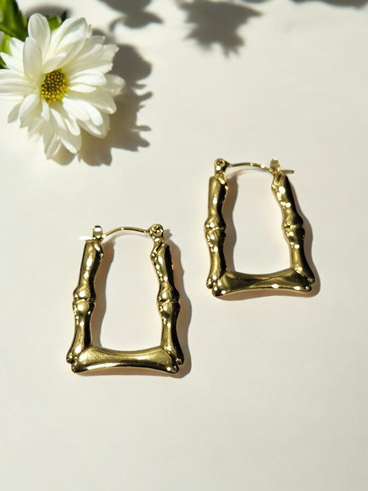 GOLD RECTANGLE AZUREY EARRINGS