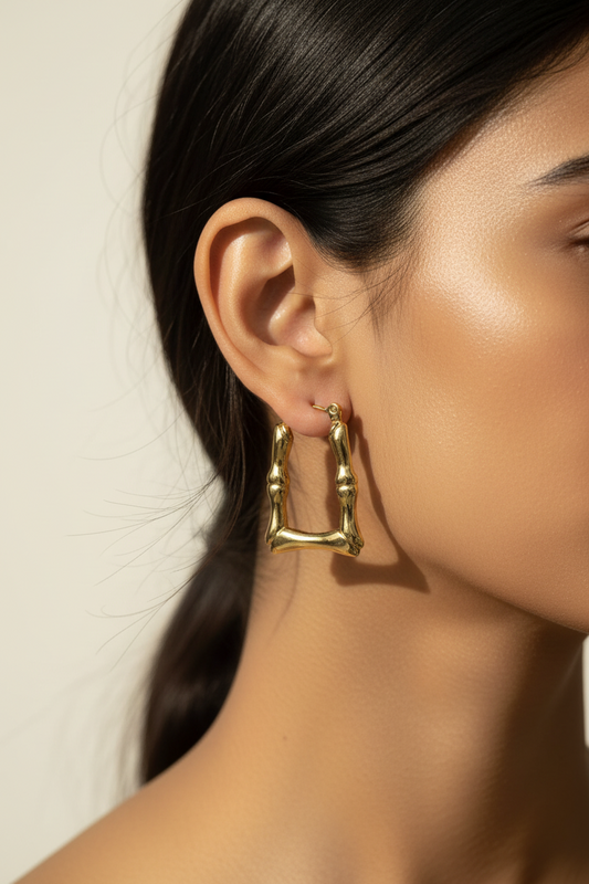 GOLD RECTANGLE AZUREY EARRINGS