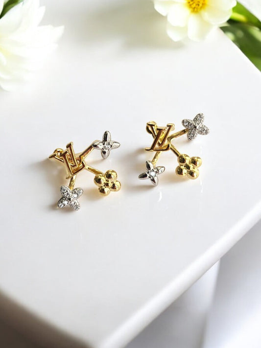 DUAL TONE LV YASI EARRING