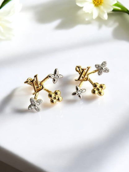 DUAL TONE LV YASI EARRING