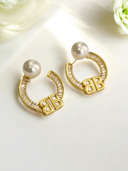 DOUBLE B CRYSTAL PEARL TASHI EARRING