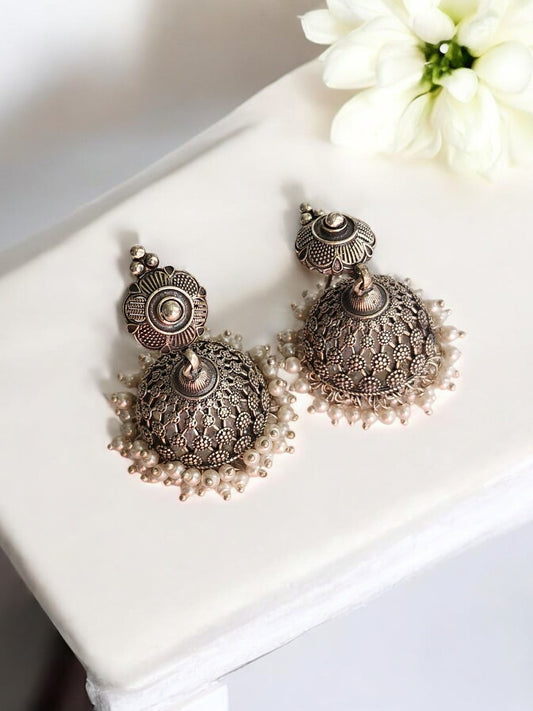 JHUMKI AMIKSHEE GERMAN SILVER EARRINGS