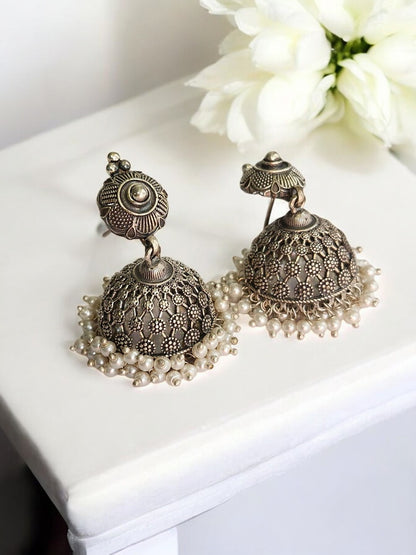 JHUMKI AMIKSHEE GERMAN SILVER EARRINGS