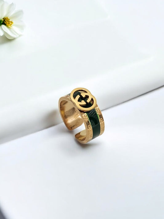GREEN GUCCI NAVELI RING
