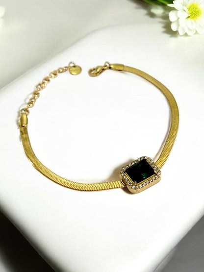 GREEN STONE SOPHIA BRACELET