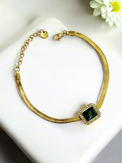 GREEN STONE SOPHIA BRACELET