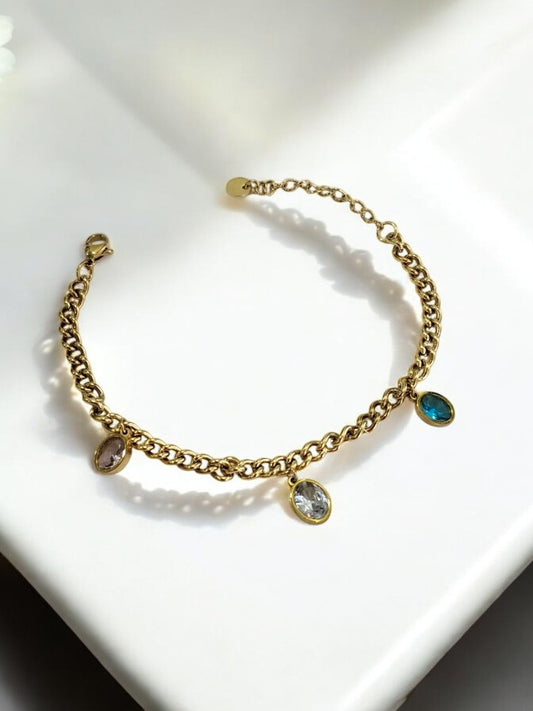 MULTI HANGING DIAMOND GIVA BRACELET