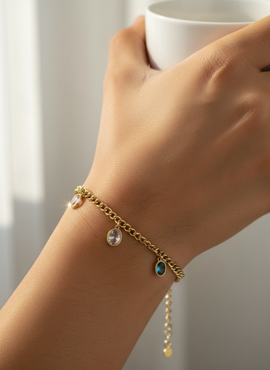 MULTI HANGING DIAMOND GIVA BRACELET