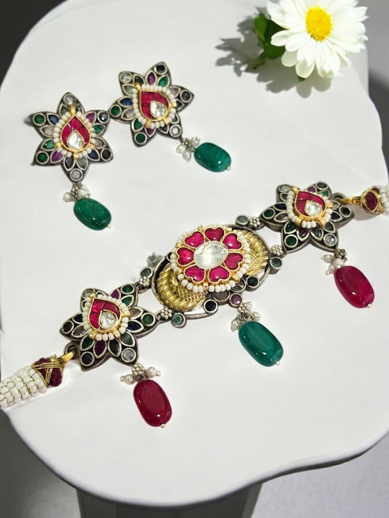 MULTI GANISKA GERMAN SILVER JEWELLERY SET