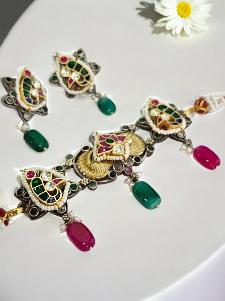 MULTI APRAJITA GERMAN SILVER JEWELLERY SET