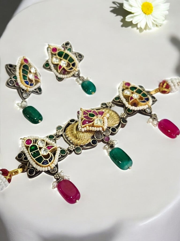 MULTI APRAJITA GERMAN SILVER JEWELLERY SET
