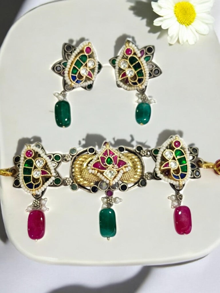 MULTI APRAJITA GERMAN SILVER JEWELLERY SET