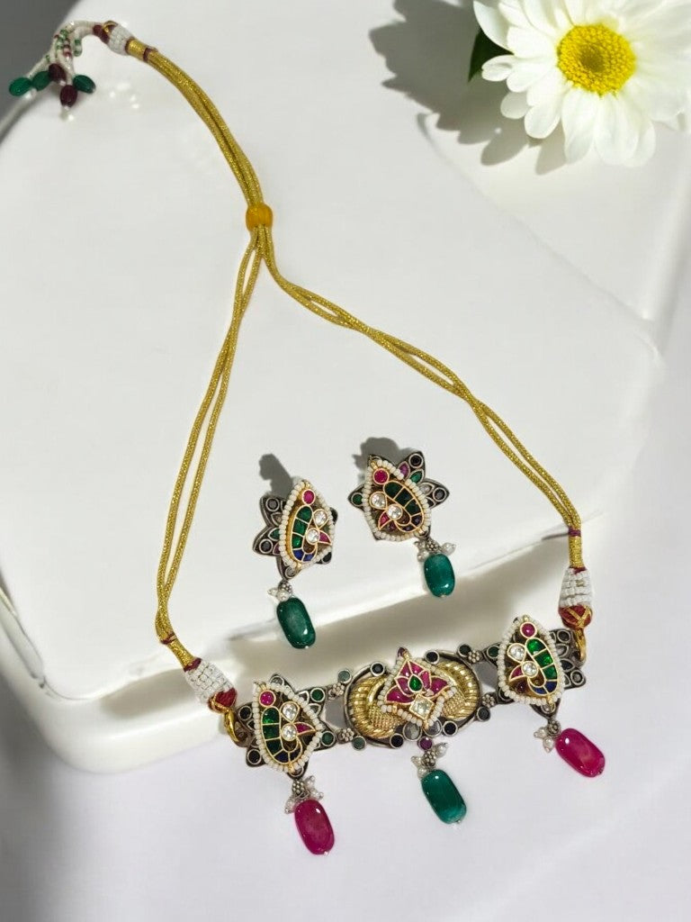 MULTI APRAJITA GERMAN SILVER JEWELLERY SET