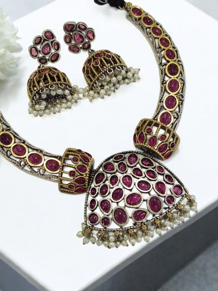 WINE MONICA GERMAN SILVER JEWELLERY SET