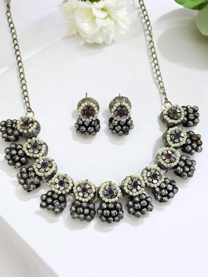 SILVER GIANNA GERMAN SILVER JEWELLERY SET
