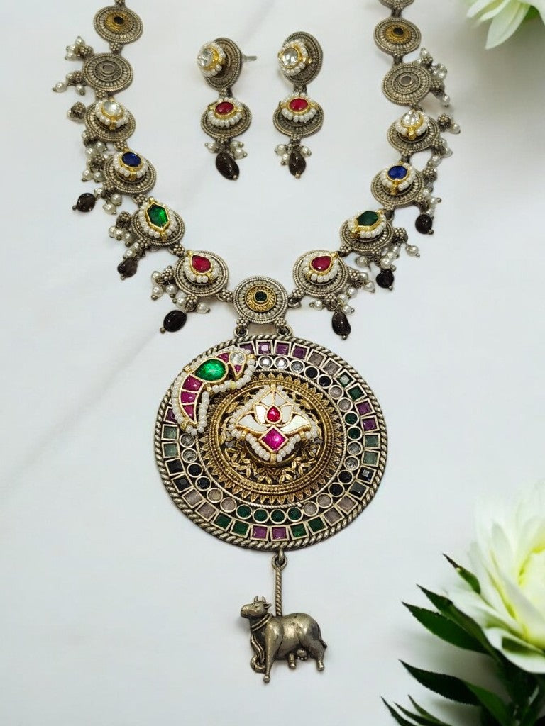 MULTI INSUVI GERMAN SILVER JEWELLERY SET