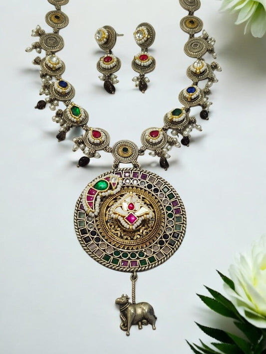 MULTI INSUVI GERMAN SILVER JEWELLERY SET