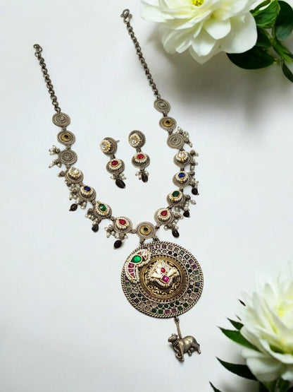 MULTI INSUVI GERMAN SILVER JEWELLERY SET