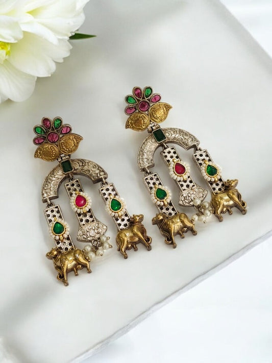 MULTI DIVYANSHI GERMAN SILVER EARRINGS