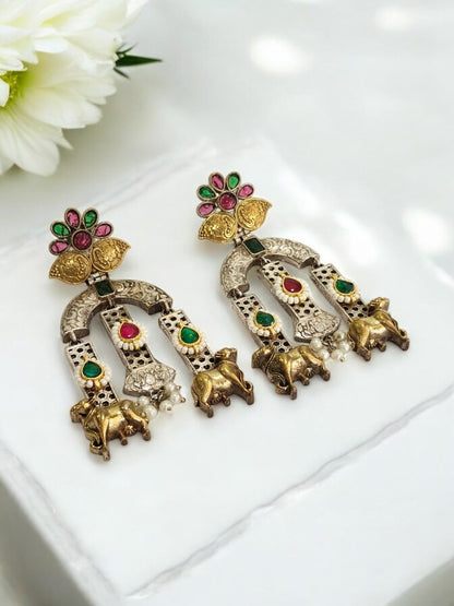 MULTI DIVYANSHI GERMAN SILVER EARRINGS