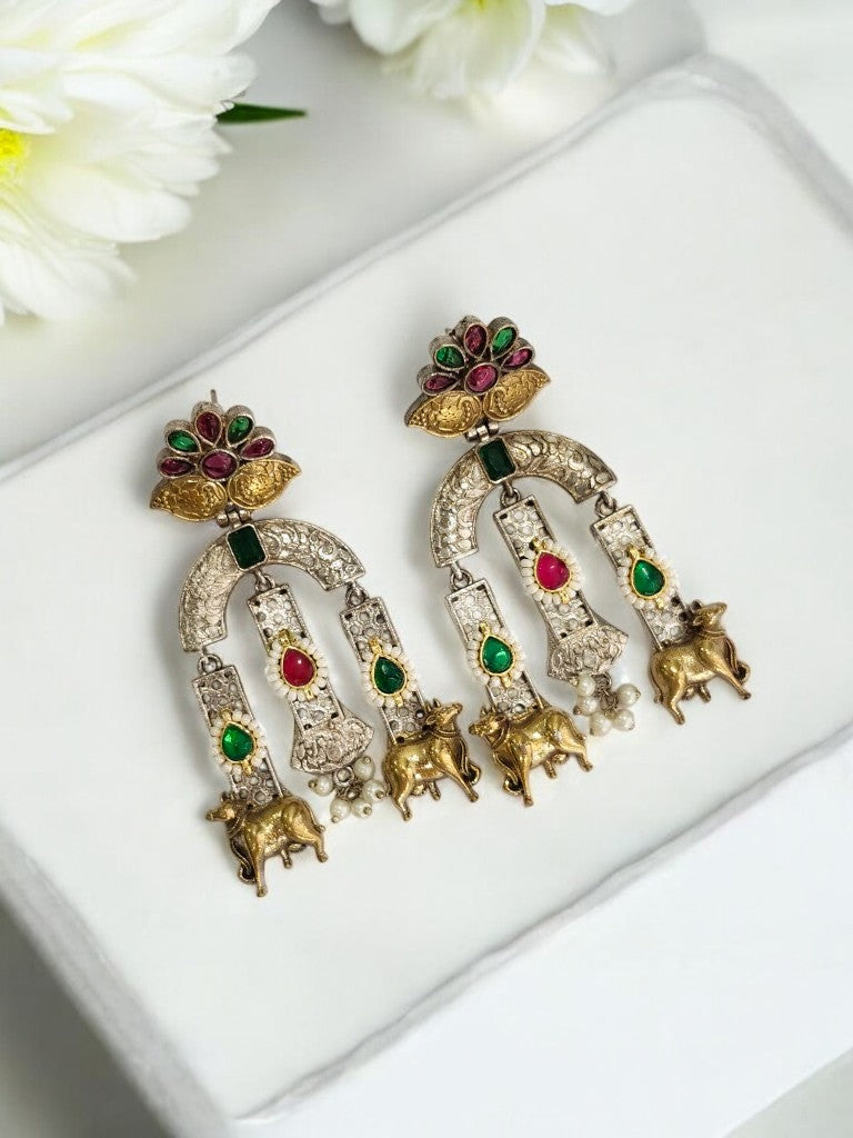 MULTI DIVYANSHI GERMAN SILVER EARRINGS