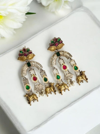 MULTI DIVYANSHI GERMAN SILVER EARRINGS