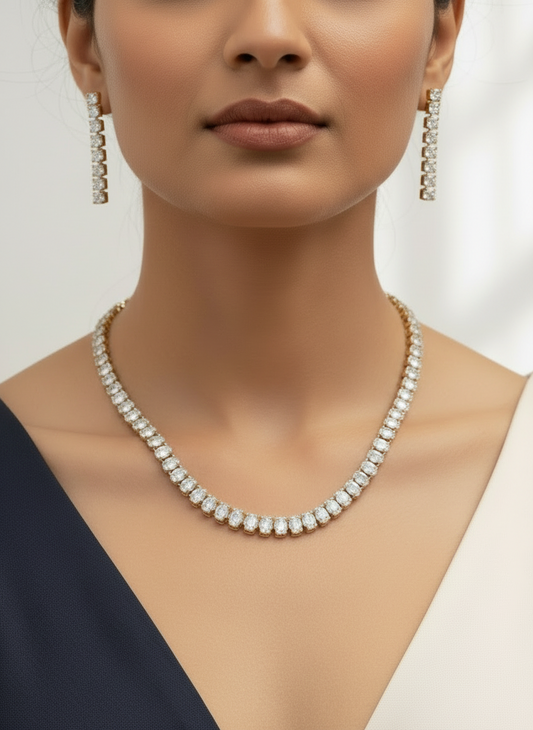 ALANG OVAL DIAMOND JEWELLERY SET