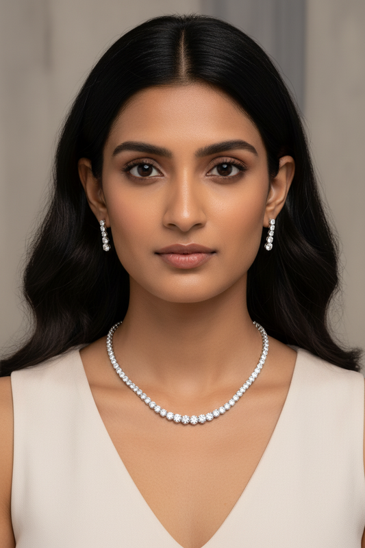 ANURYA ROUND DIAMOND JEWELLERY SET