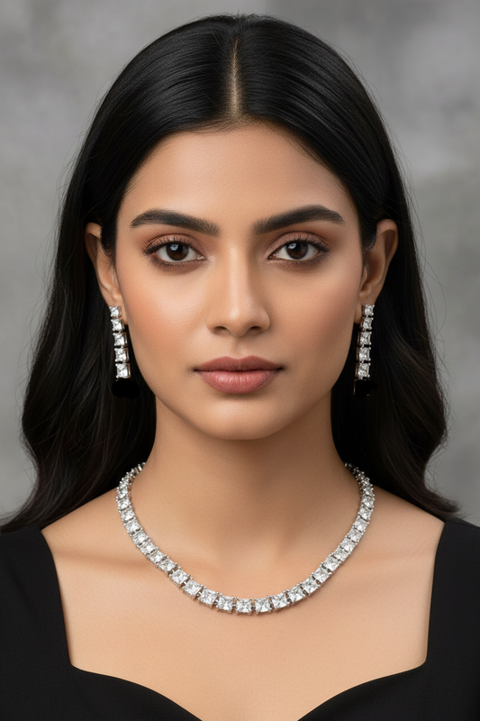 ANURYA SQUARE DIAMOND JEWELLERY SET