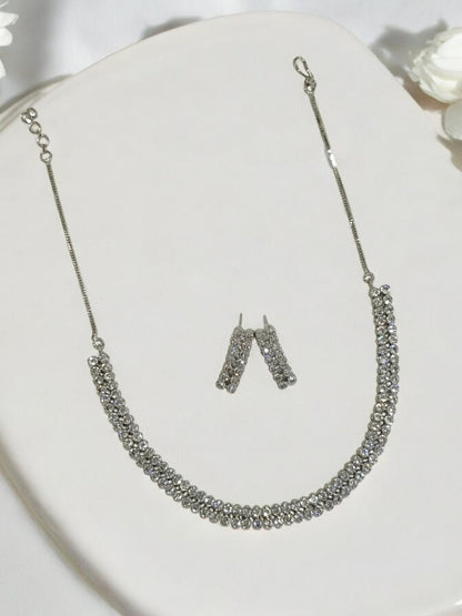IKAYA DOUBLE ROW ROUND DIAMOND JEWELLERY SET