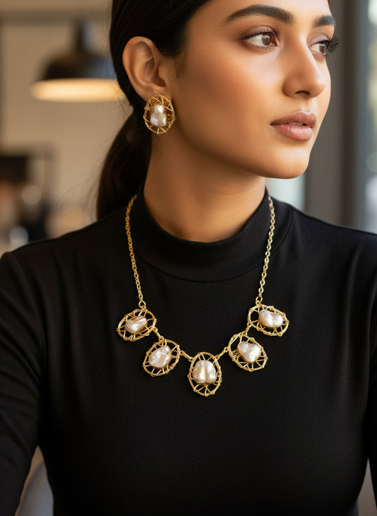 WHITE JENA JEWELLERY SET