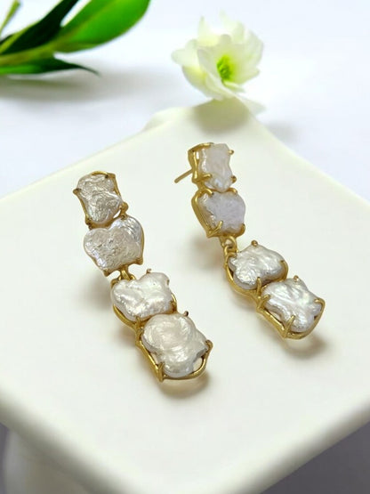 WHITE DIGVITA SEMI PRECIOUS EARRING