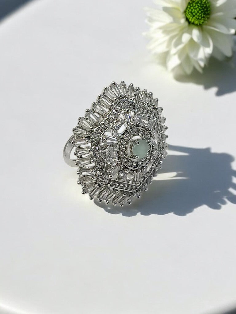SEA GREEN KAAVI DIAMOND RING