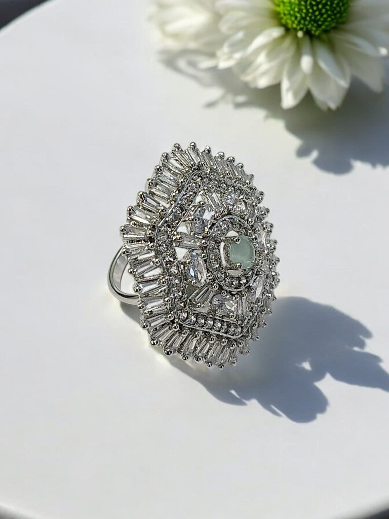 SEA GREEN KAAVI DIAMOND RING