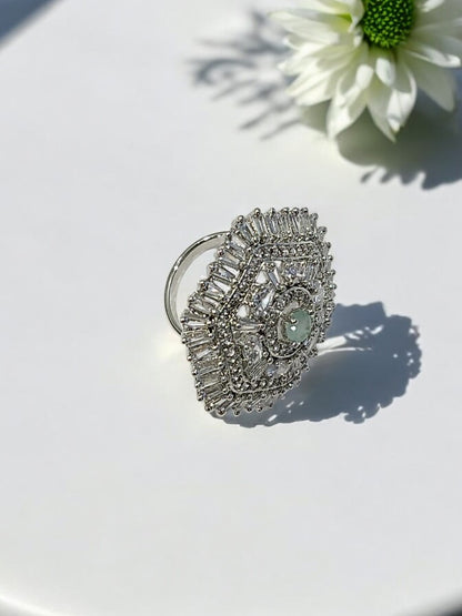 SEA GREEN KAAVI DIAMOND RING