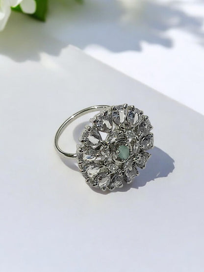 SEA GREEN MISHIKA DIAMOND RING
