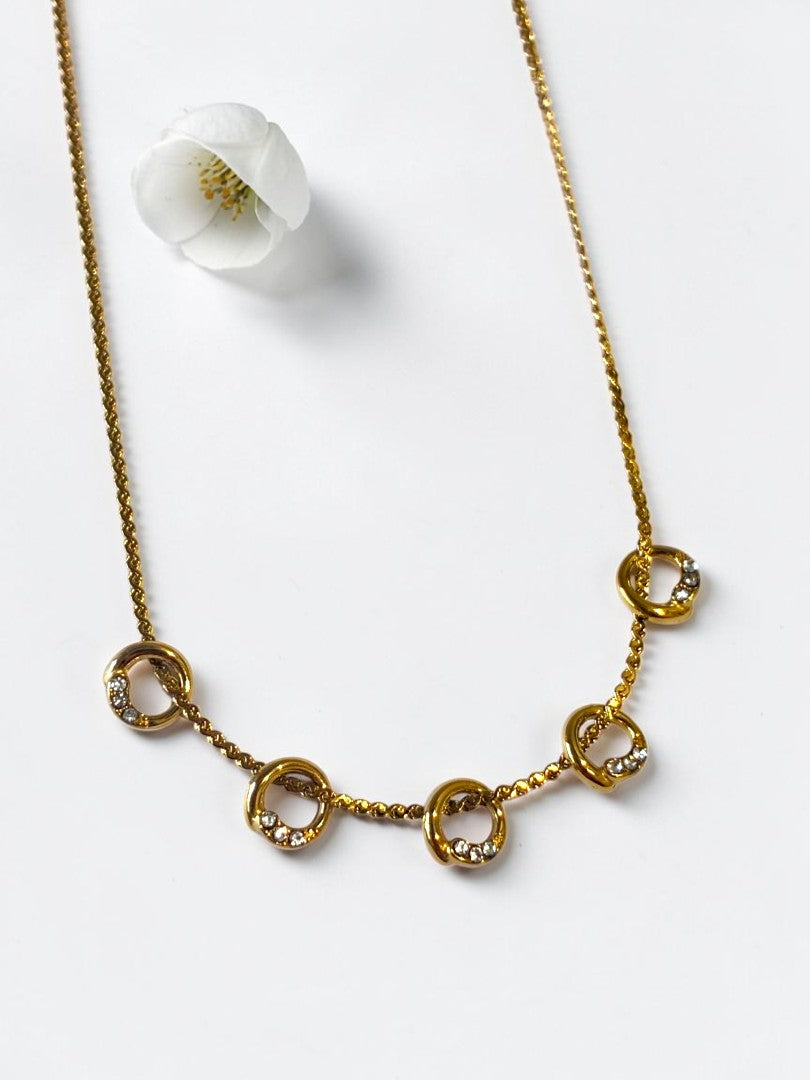 GOLDEN DIAMOND RING CHERRY NECKLACE