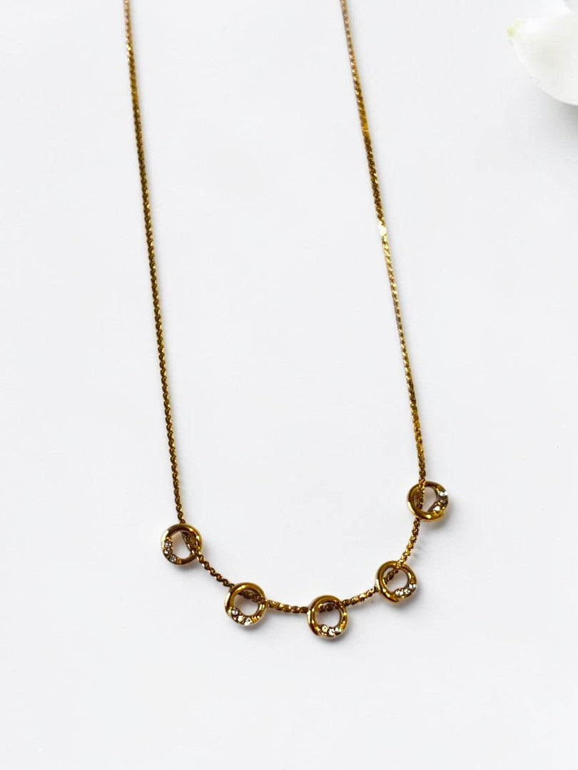 GOLDEN DIAMOND RING CHERRY NECKLACE